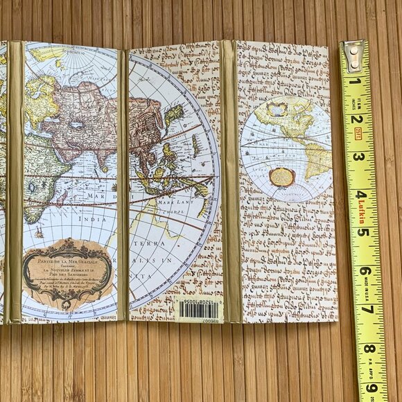 BURNES Folding Tabletop Trifold Collage Picture Frame Holds 7 Photos World Map - Picture 4 of 9